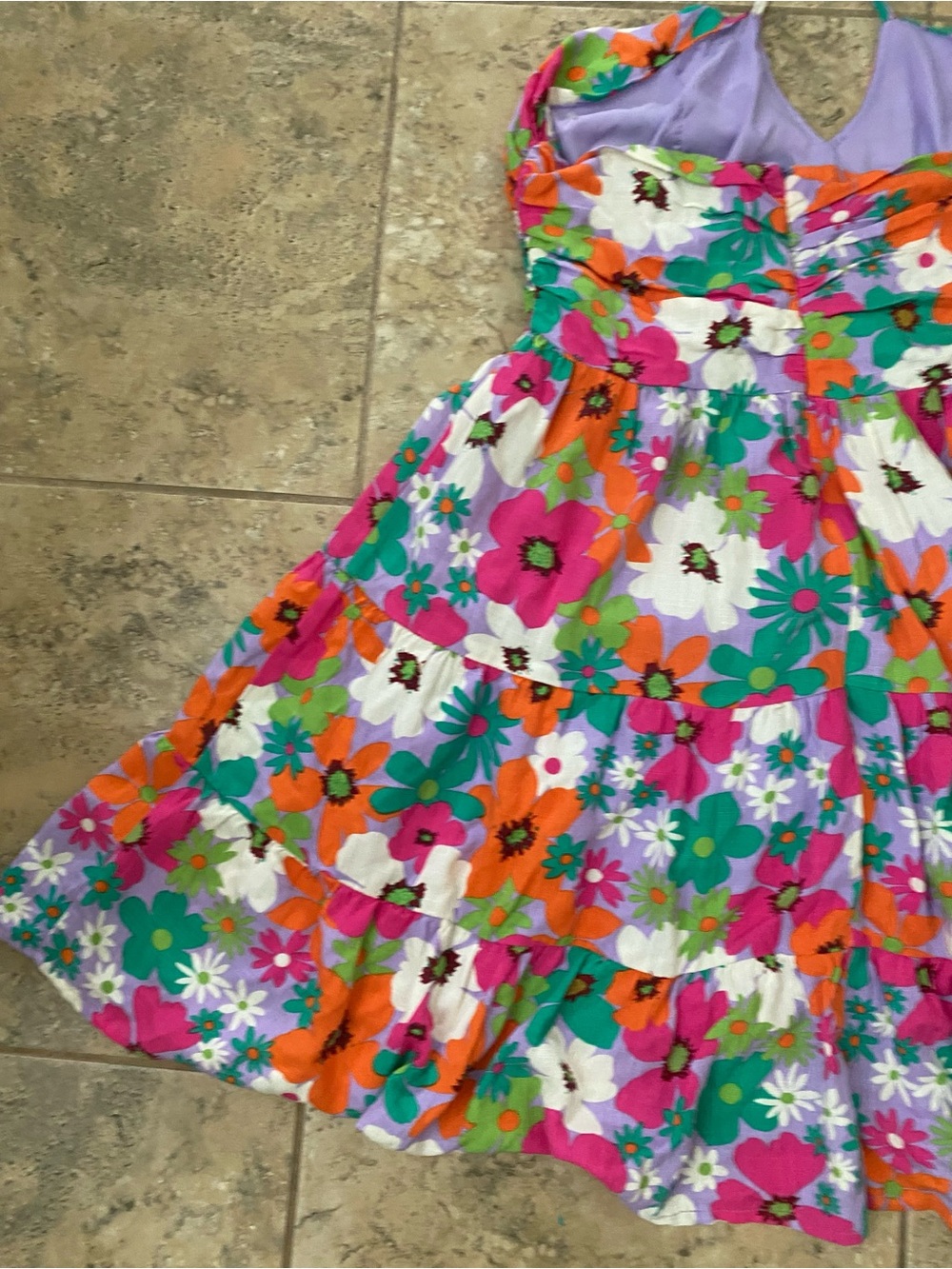 Day+Moon Retro Floral Halter Ruched Bodice Coquette Flowy Mini Feminine Dress S - Picture 13 of 14